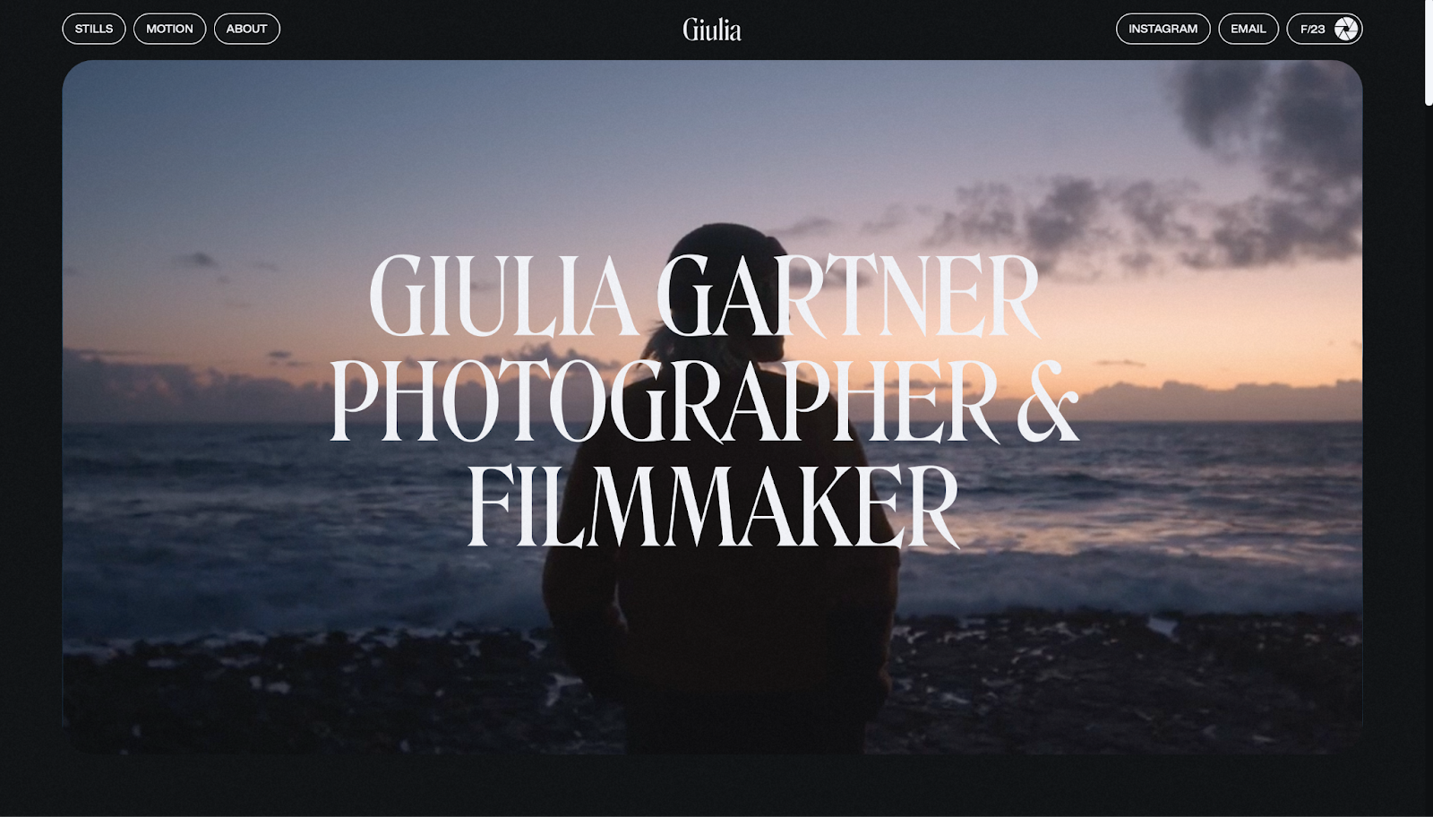 filmmaker website example, Giulia Gartner