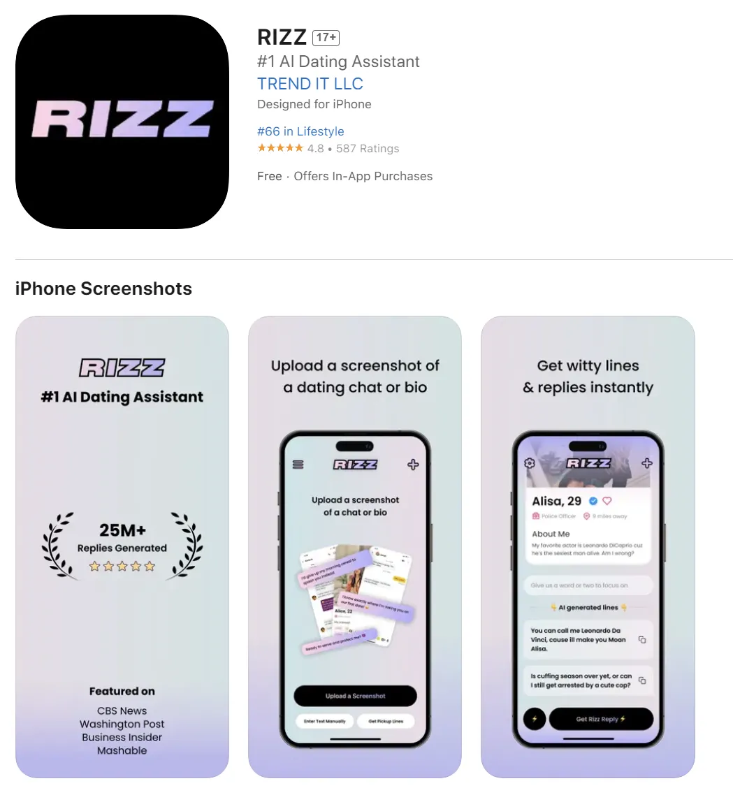 Rizz AI - best free ai apps for iphone