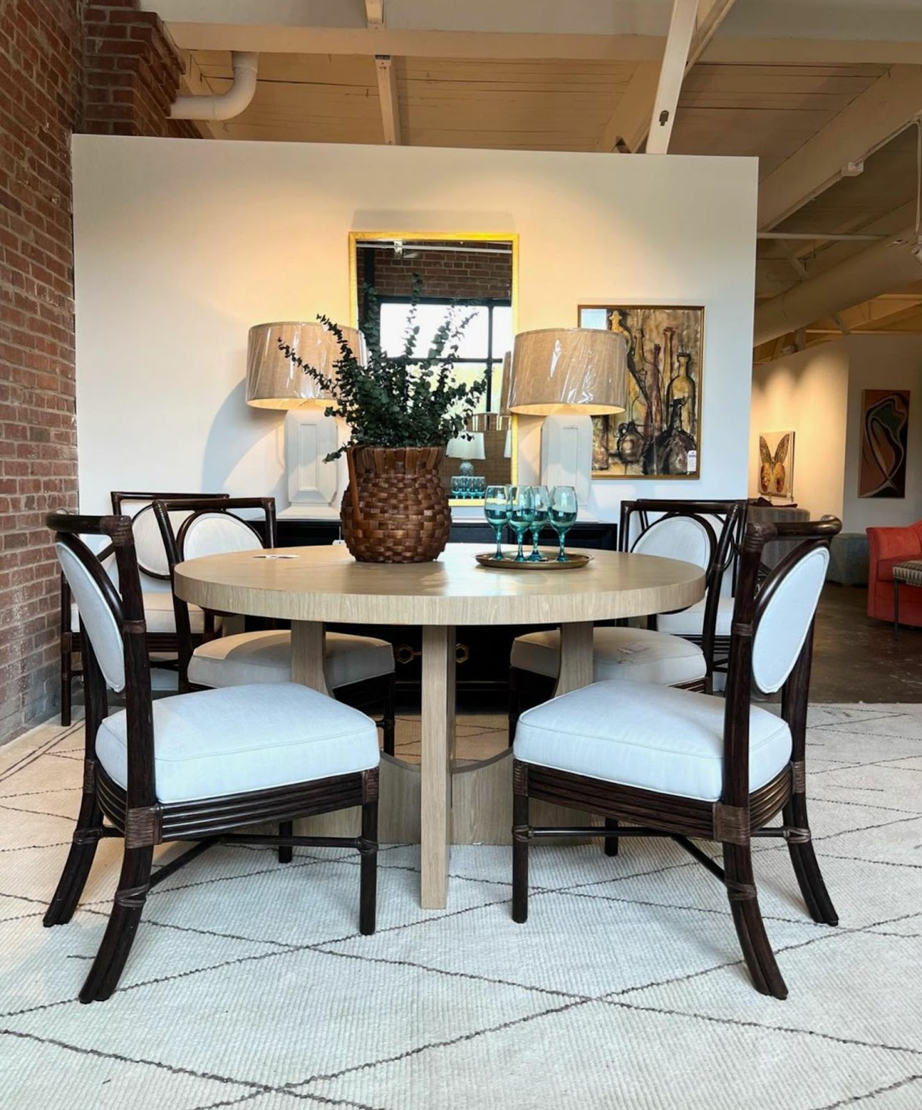 Wooden Dining Table Set-up