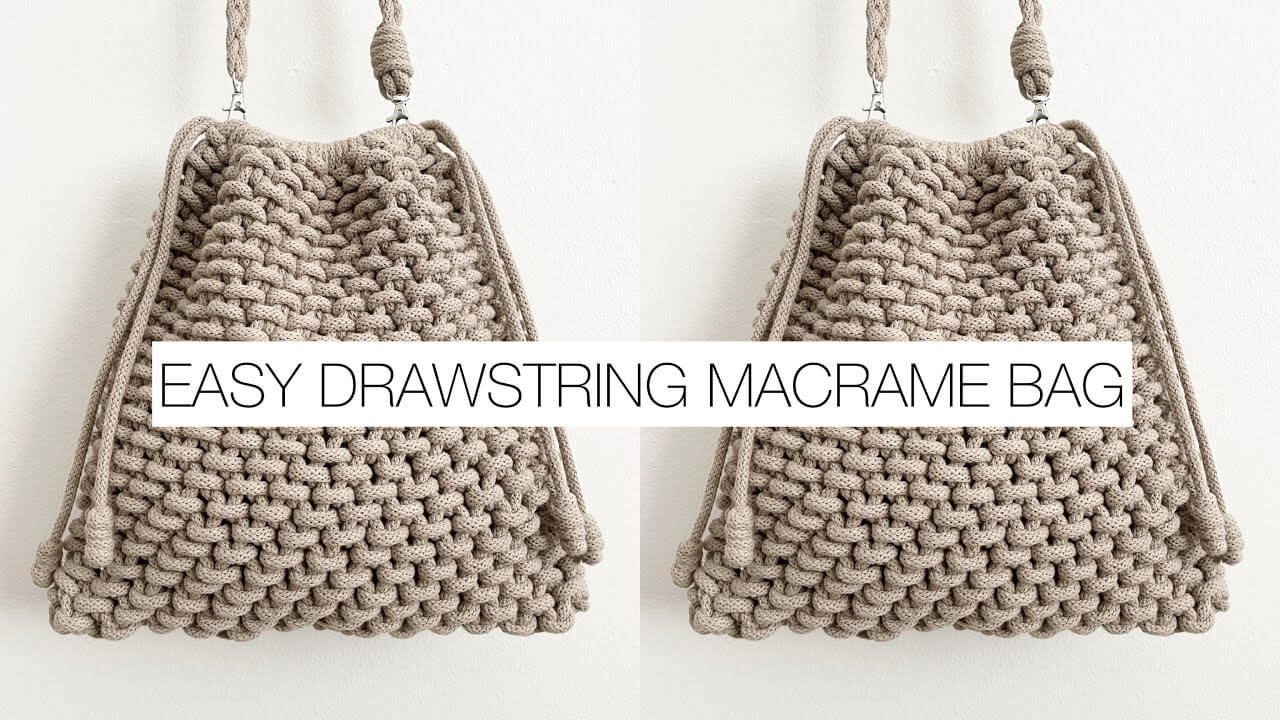 Macramé Drawstring Bag