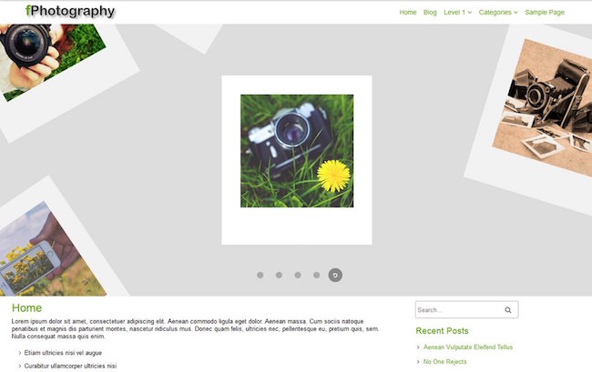 Free WordPress photography themes, fPhotography WordPress theme