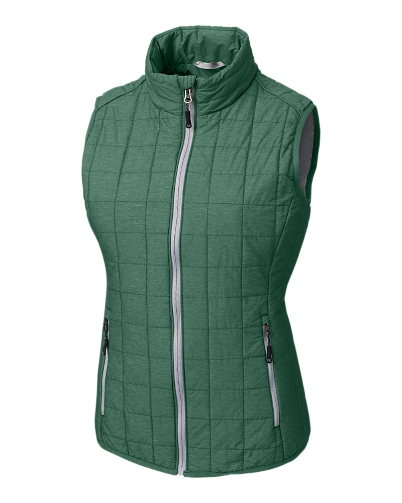 Cutter & Buck Rainier PrimaLoft® Womens Eco Insulated Full Zip Puffer Vest in Hunter Green