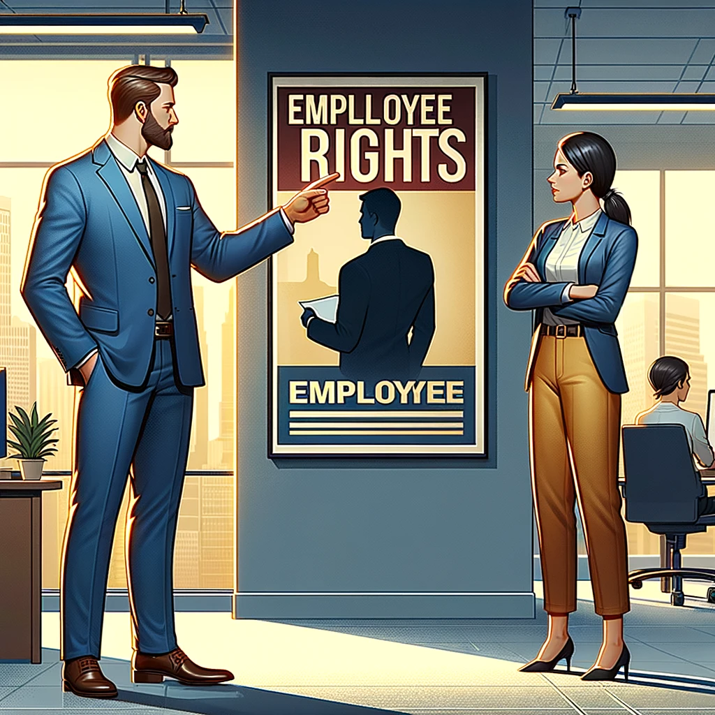 Employer pointing to DOL FFCRA poster