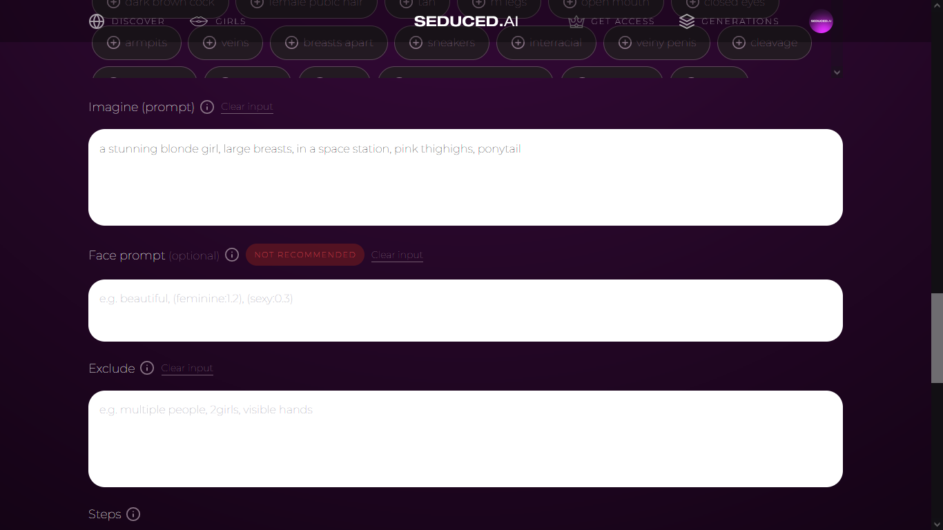 Seduced AI image-generation prompts
