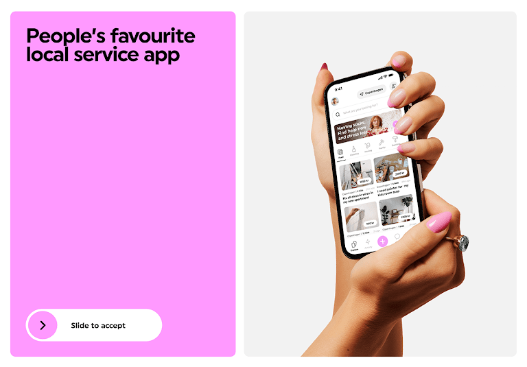 UI UX UX/UX app design pink branding Web Design  Marketplace branding  pink brand identity tasks app local services shouter