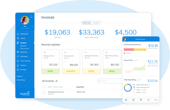 A typical FreshBooks Invoice
