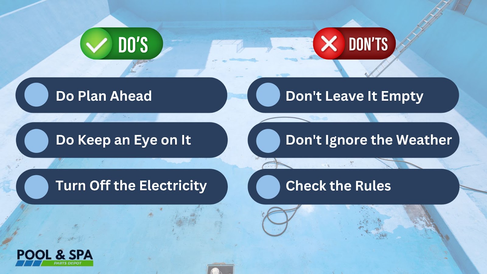 Do's and Don'ts When Draining Your Pool