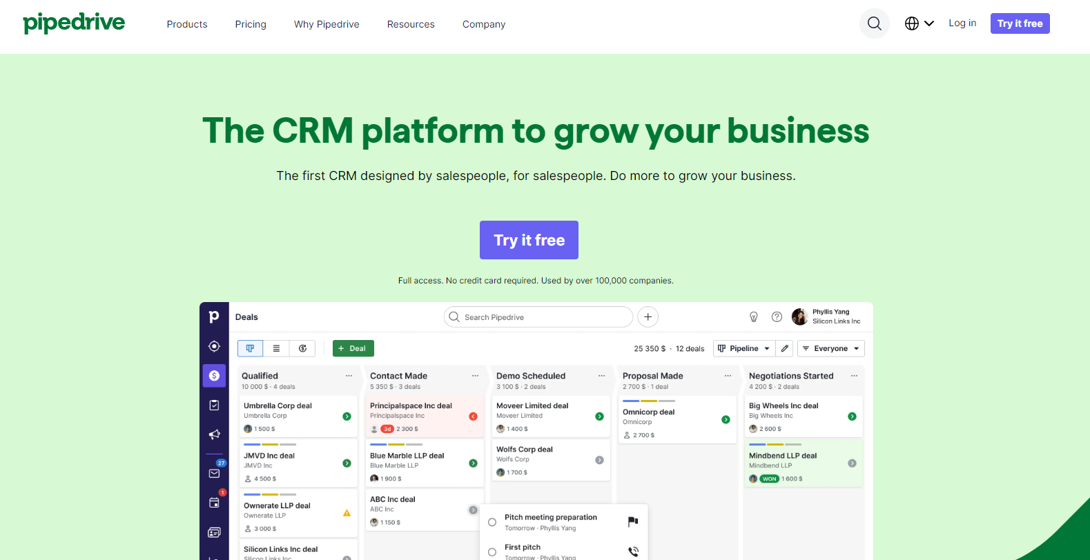 Pipedrive is the CRM platform to grow your business