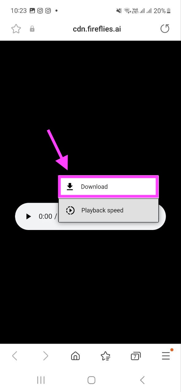 YouTube to mp3 - Download MP3 file on Fireflies mobile app