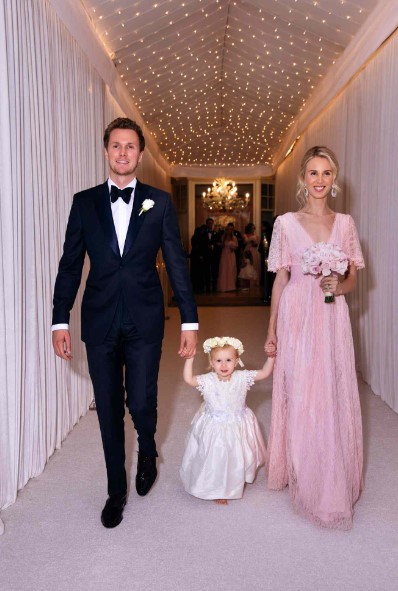 Barron Hilton, wife, and daughter