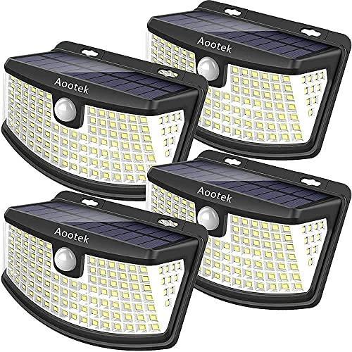 Aootek New Solar Motion Sensor Lights 120 LEDs with Lights ...