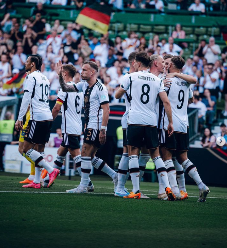 Niclas Füllkrug celebrating his goal for his country, Germany