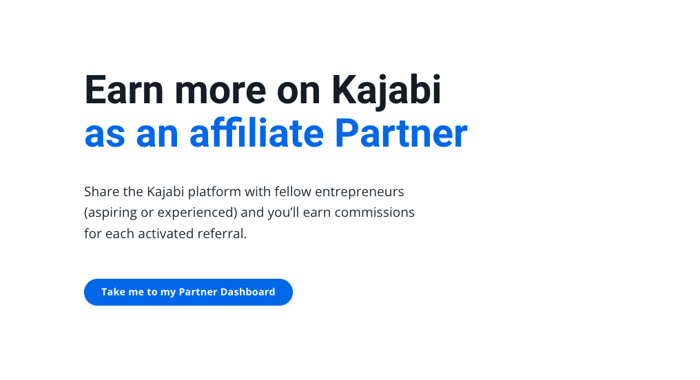 Kajabi's affiliate program hero image, one of the 20 winning affiliate marketing programs in 2024