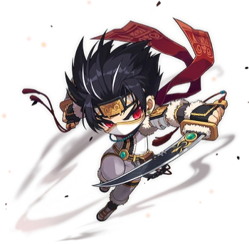 Promotional artwork of the Dual Blade class from MapleStory.