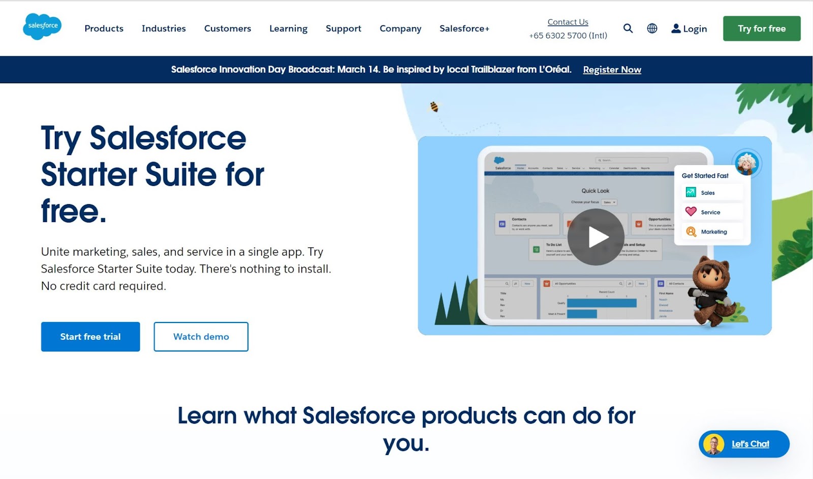 a screenshot of Salesforce website