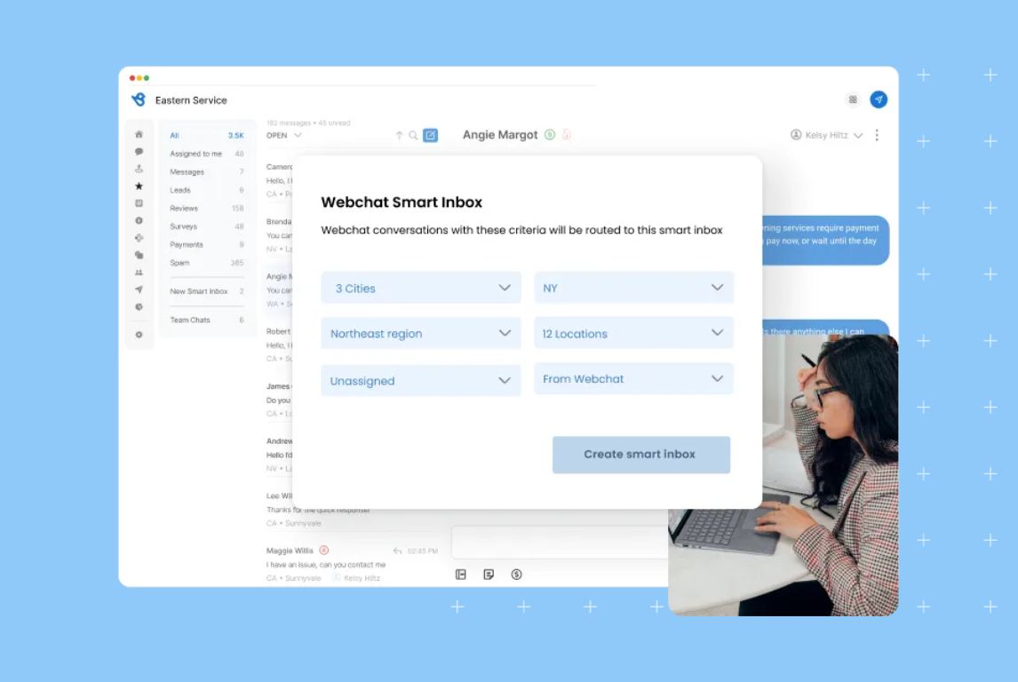 Image shows Birdeye helps lawn care businesses setup webchat 