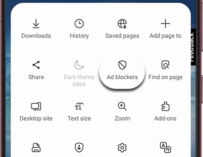 Ad blockers highlighted on a Galaxy phone