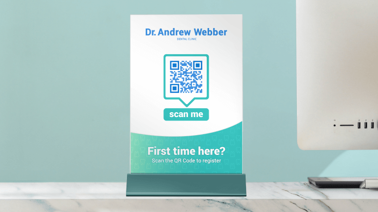 QR Code survey at a doctor’s practice for easier new patient registration.