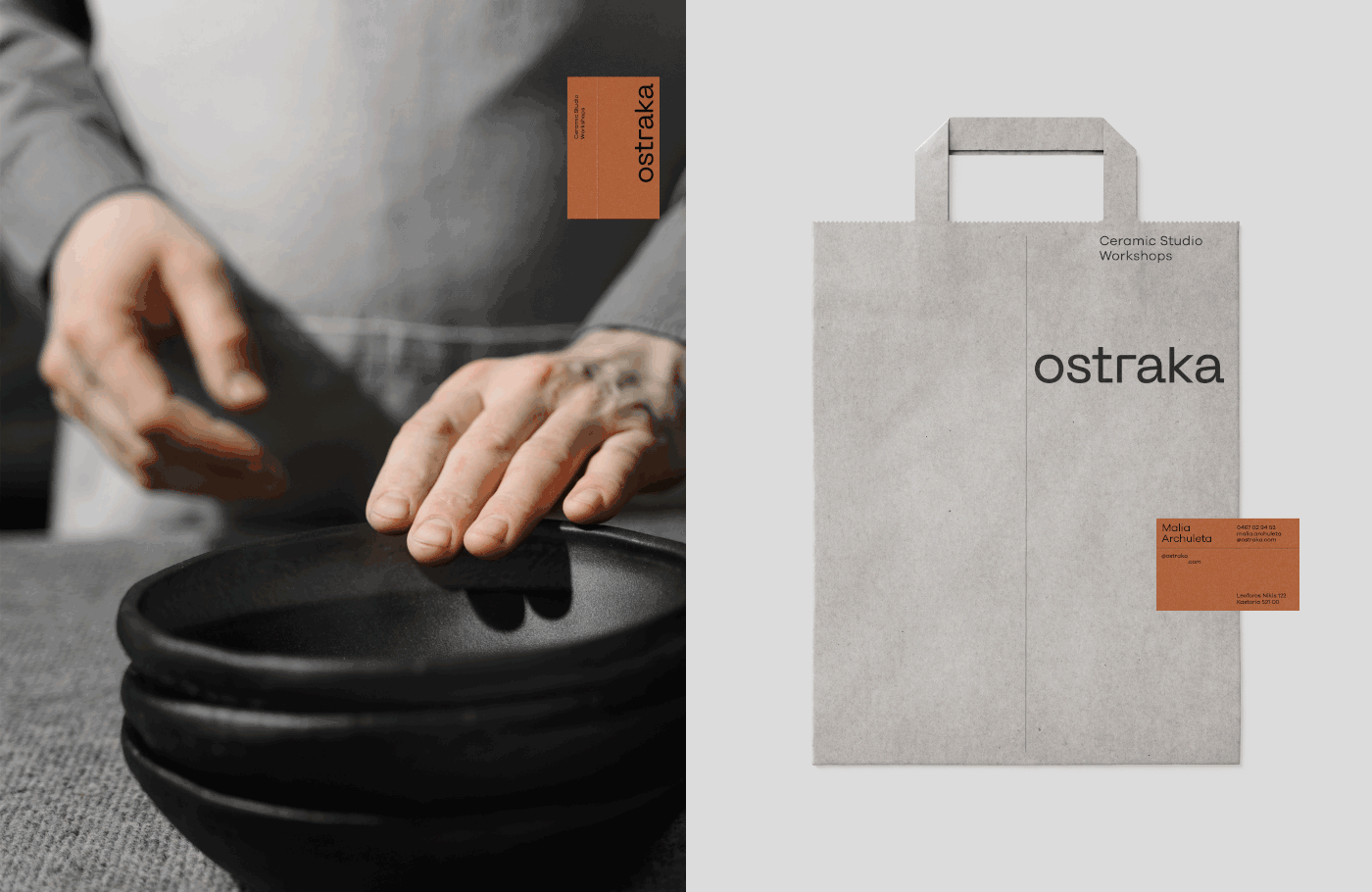 Artifact from the Branding and Visual Identity in Ostraka’s Pottery Art article on Abduzeedo