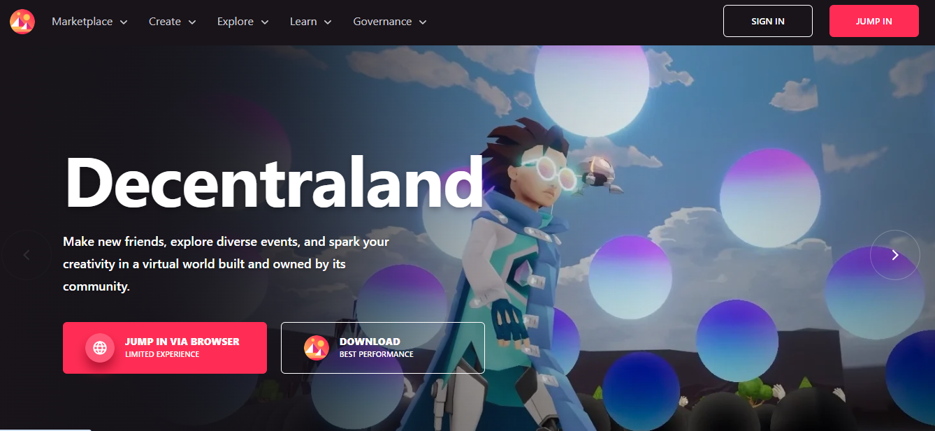 Decentraland is an NFT play-to-earn crypto game