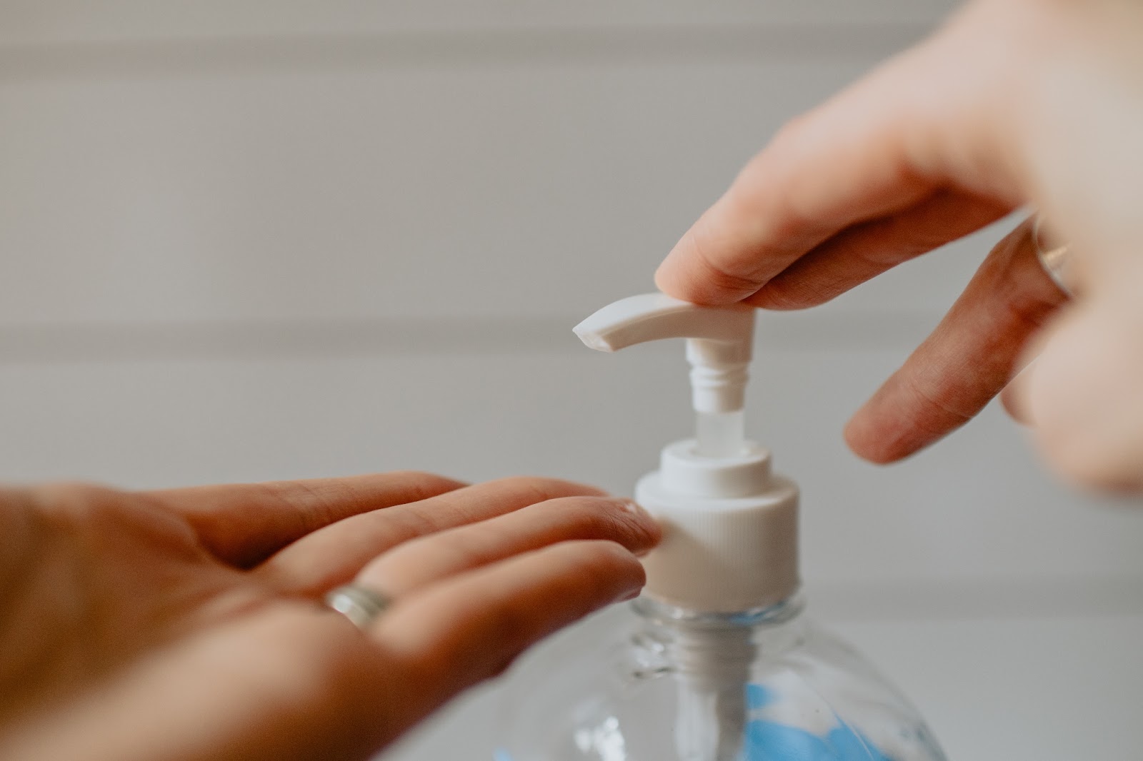 Sanitizing hands can help maintain proper hygiene when traveling. 