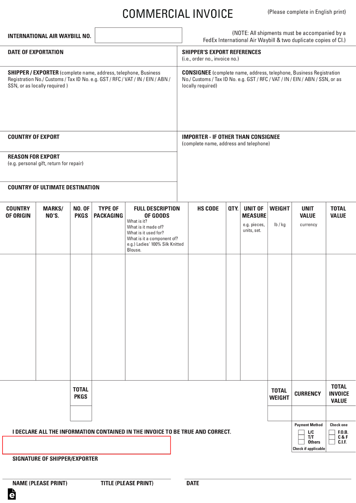 Ini Contoh Commercial Invoice Dokumen Penting Dalam Transaksi 