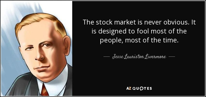 De aandelenmarkt is nooit duidelijk. Het is ontworpen om de meeste mensen zoveel mogelijk te misleiden. 