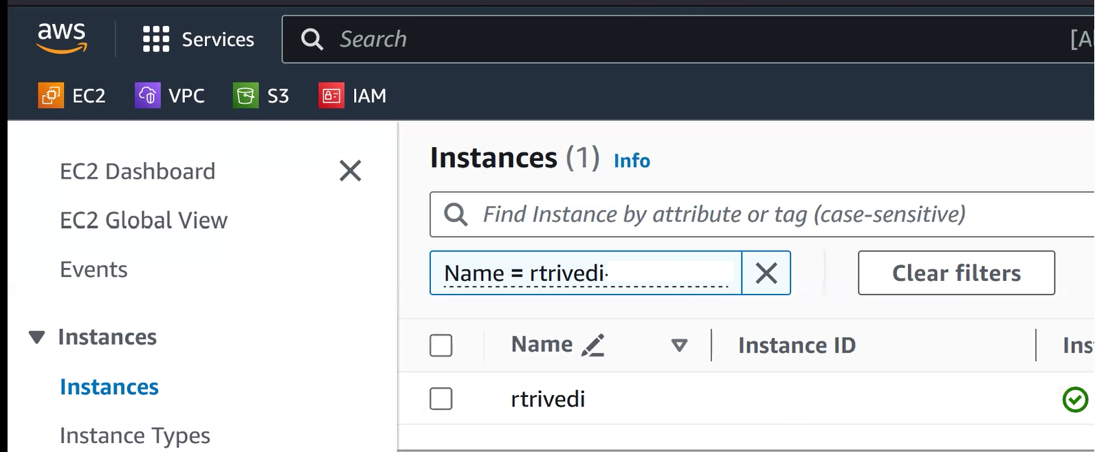Log into the AWS Console and identify the PA-VM instance that needs to ...