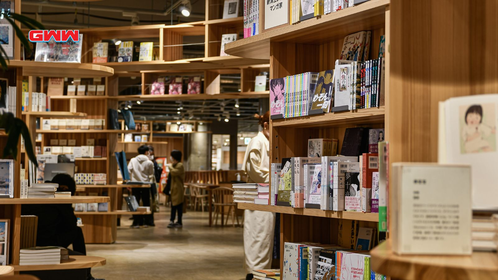 Manga store shelves offer manga for free reading