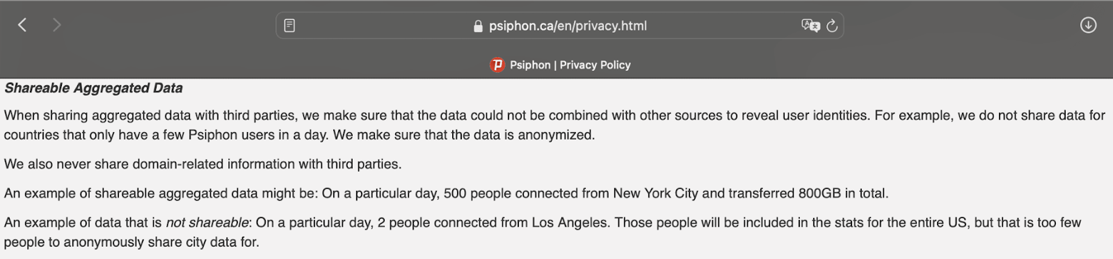 Data sharing with third parties