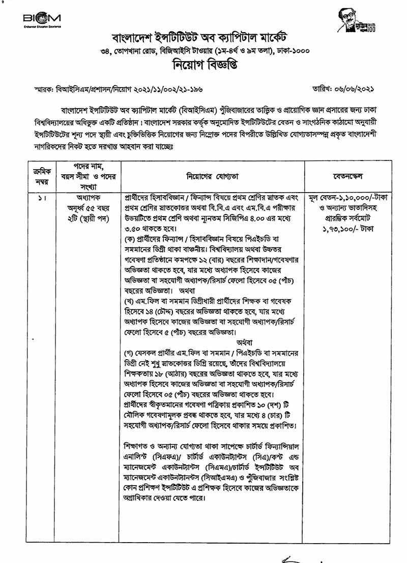 BICM Job Circular