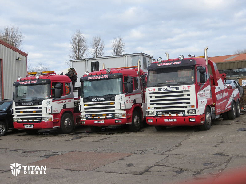 red scania truck