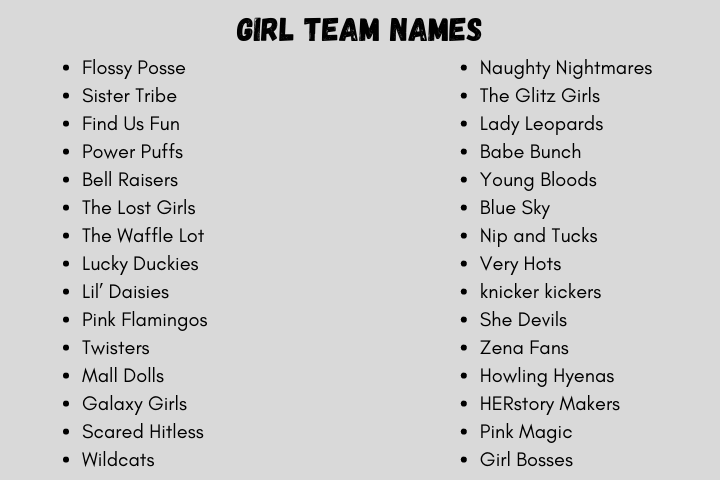 Girl Team Names
