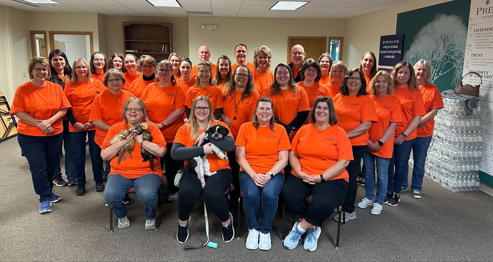 Premier Community Bank employees after a company-wide volunteer day