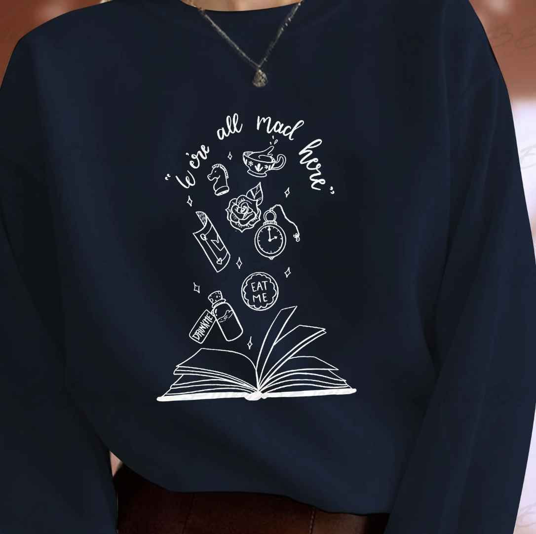 Sudadera con capucha con cita de libro