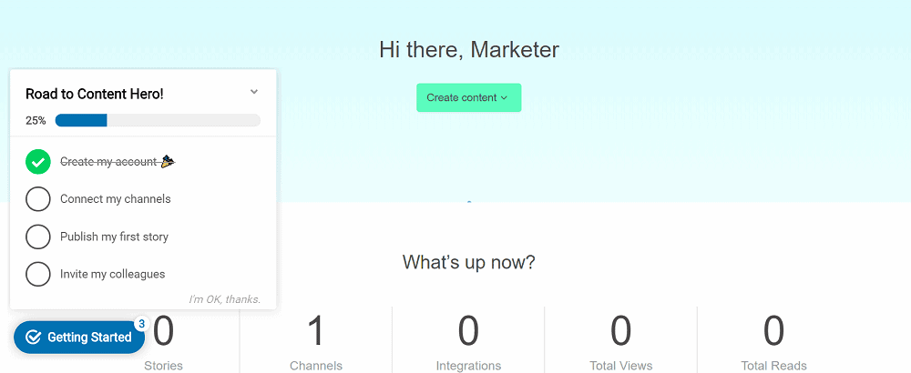 StoryChief User Onboarding Example