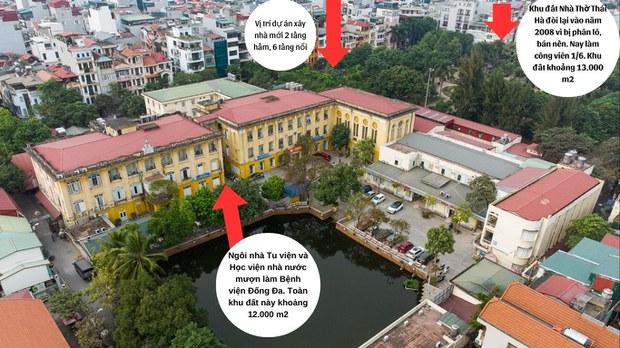 Hà Nội: Giáo xứ Thái Hà phản đối Bệnh viện Đống Đa xây mới toà nhà 8 tầng trên đất nhà thờ