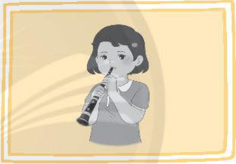 A cartoon of a child playing a clarinet

Description automatically generated