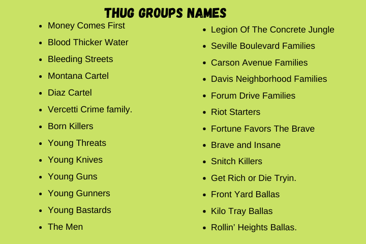 180 Cool Thug Group Names And Suggestions 2024 