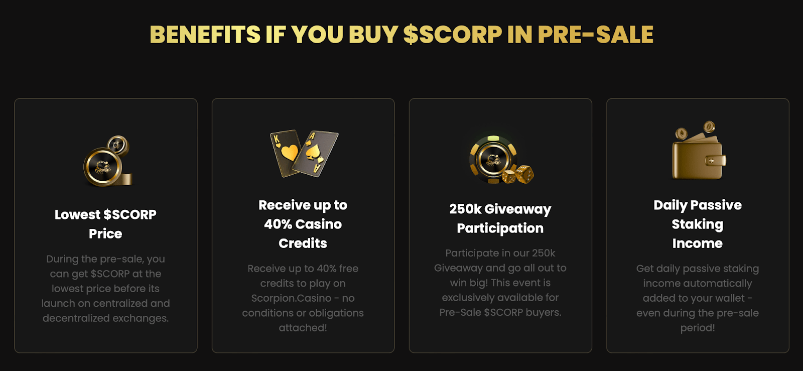 SCORP PRESALE