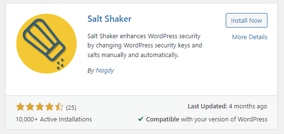 Salt Shaker plugin for Security key