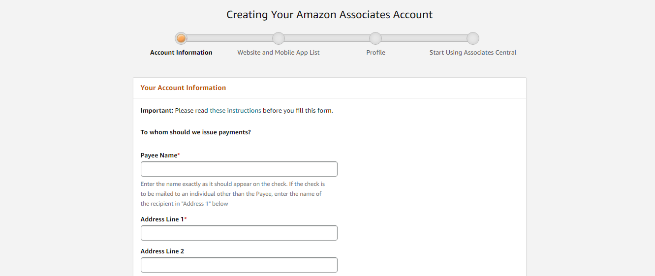 Sign Up On Amazon Associates