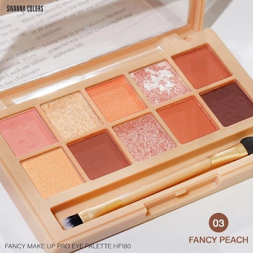 BẢNG PHẤN MẮT MÁ 10 Ô SIVANNA HF180 FANCY MAKE UP PRO EYE PALETTE