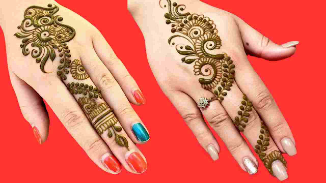 one finger mehndi design