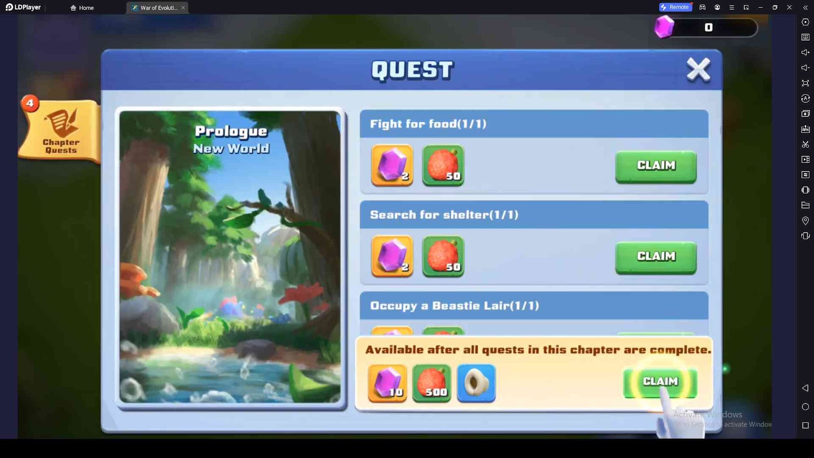 Complete the Chapter Quests