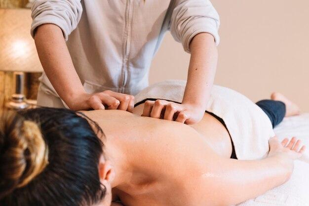Massage concept with relaxed woman