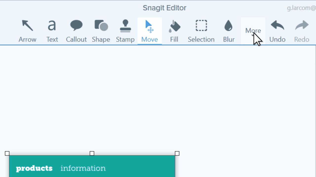 GIF of the toolbar in Snagit being edited to fit the user's needs best. 