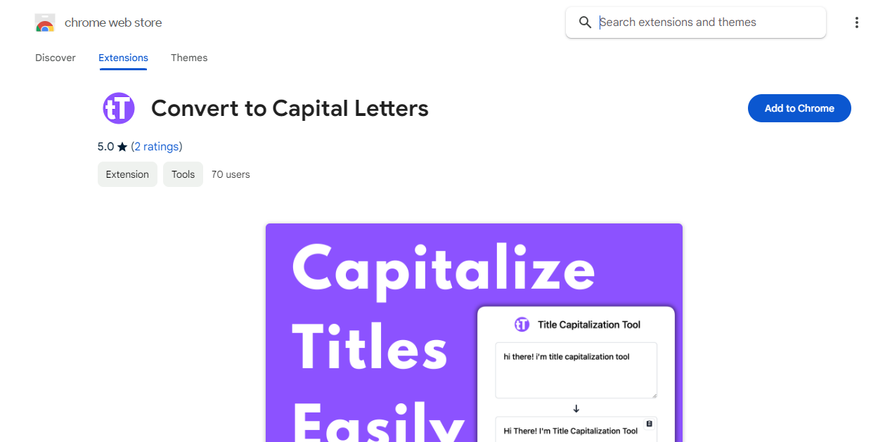 Title Capitalization Tool from the Chrome Web Store