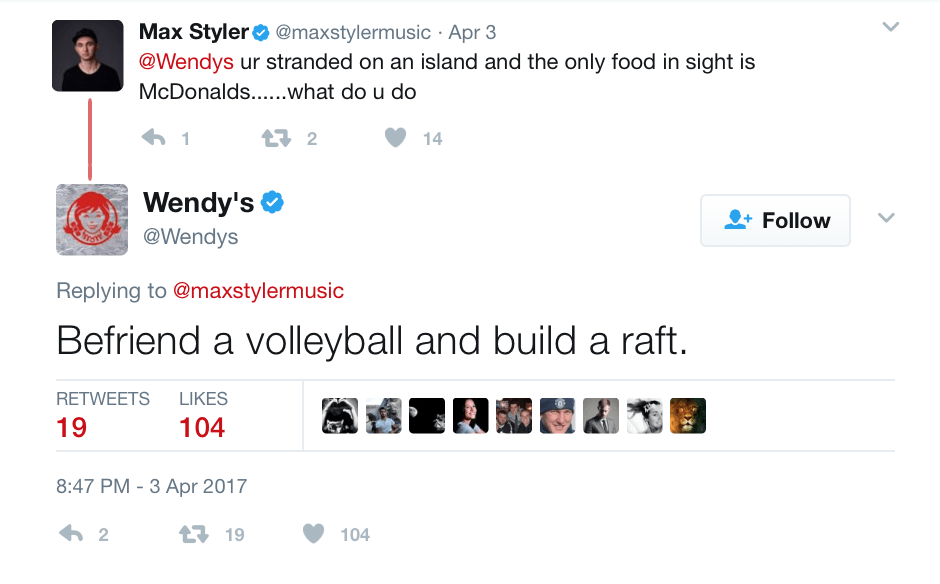 Wendy's twitter account 