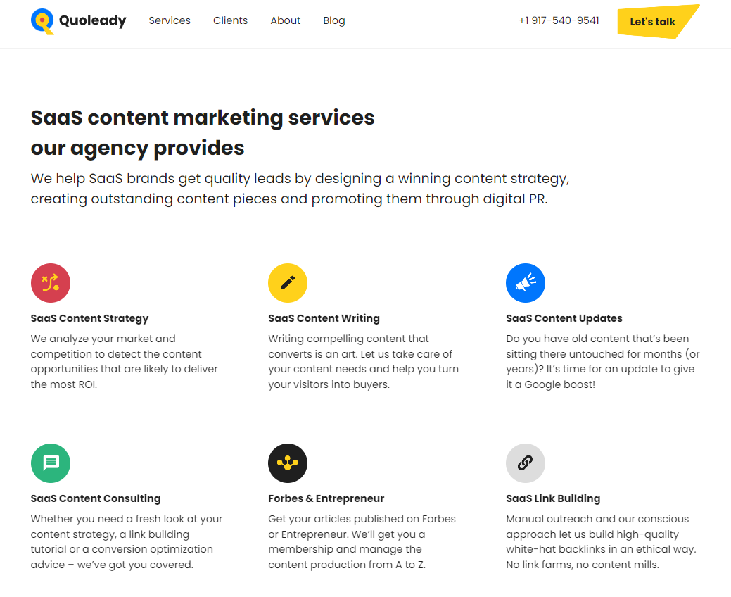 SaaS content writing
